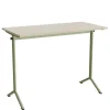 Bord Atlas 1130, 1200x600 mm, hvidpigmenteret eg, grønt stativ