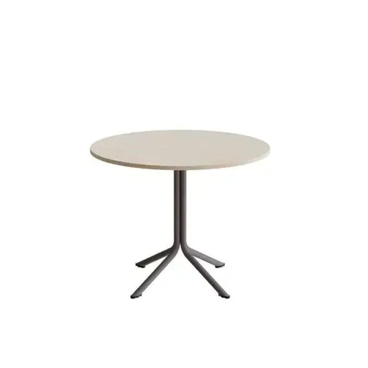 Bord Atlas 1133 Ø900x720mm, Hvidpigmenteret eg med gråt understel