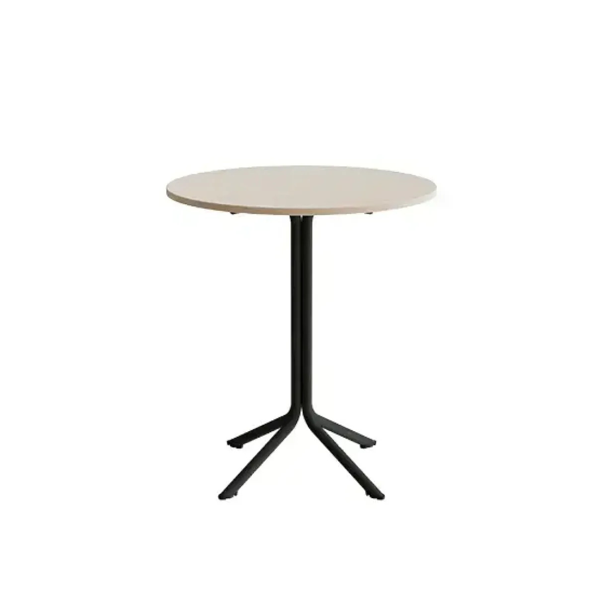 Bord Atlas 1133 Ø800x900mm, Hvidpigmenteret eg med sortoliven understel