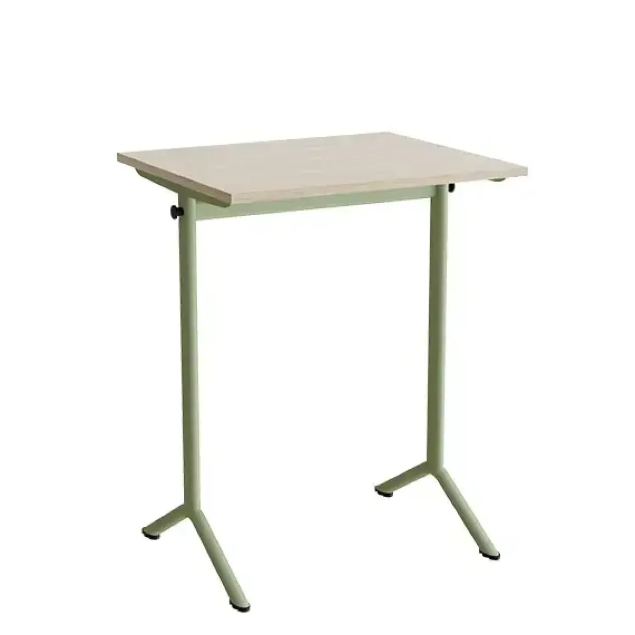 Bord Atlas 1130, 700x600 mm, hvidpigmenteret eg, grønt stativ