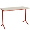 Bord Atlas 1130, 1400x700mm, lyddæmpende eg højtrykslaminat, rødt stel