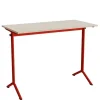 Bord Atlas 1130, 1200x600mm, lyddæmpende eg højtrykslaminat, rødt stel
