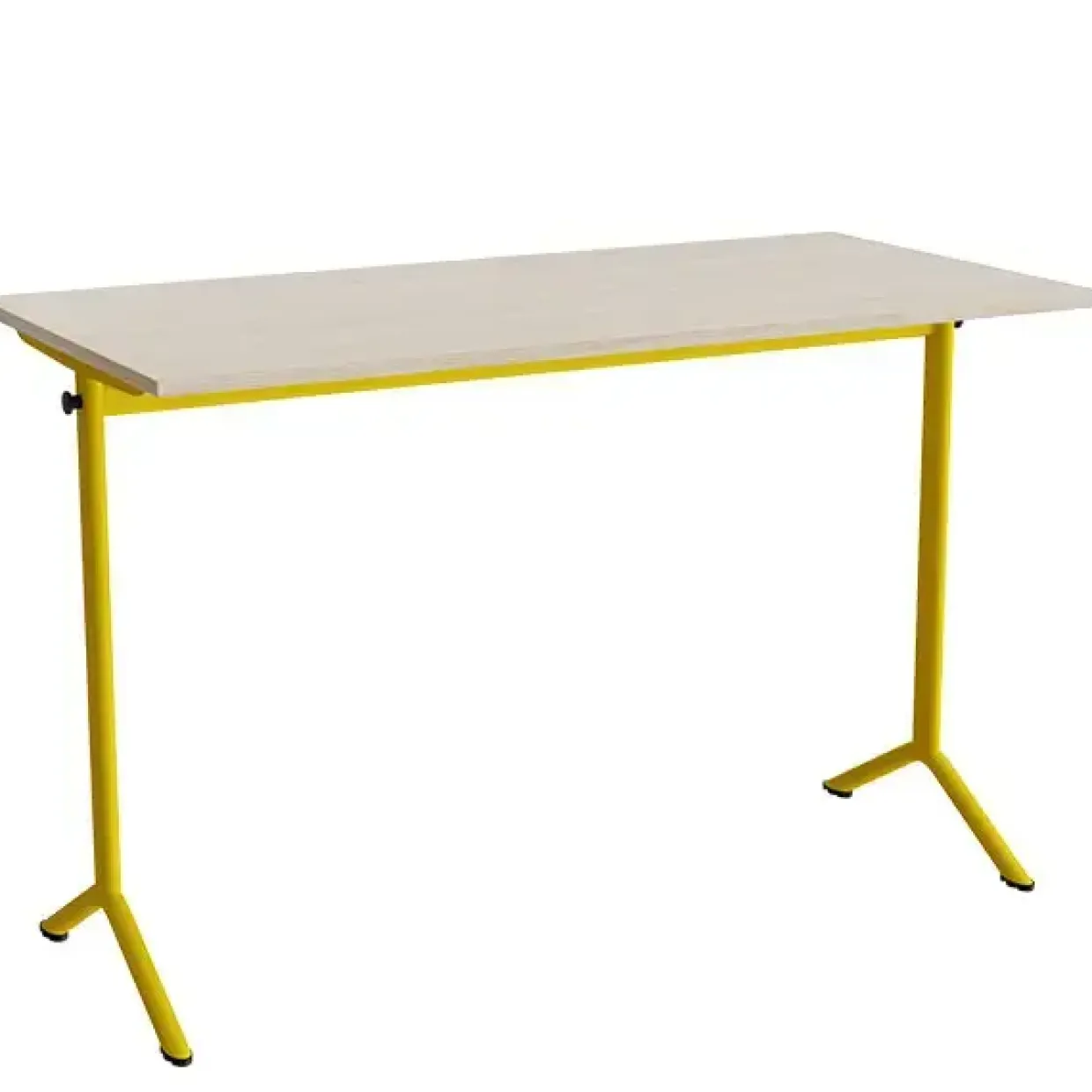 Bord Atlas 1130, 1400x700mm, lyddæmpende eg højtrykslaminat, gult stel