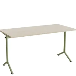Bord Atlas 1130, 1400x700mm, lyddæmpende eg højtrykslaminat, grønt stel