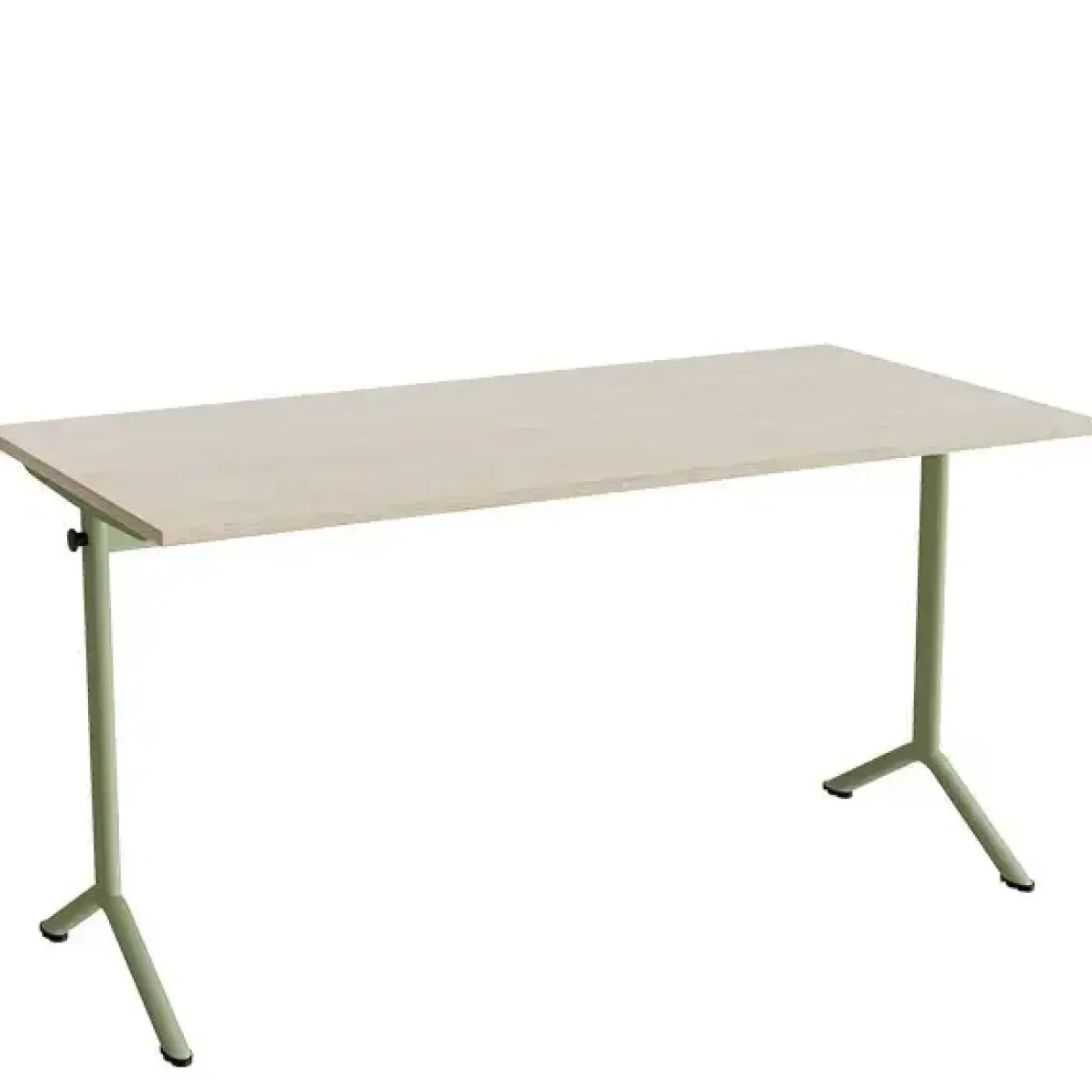 Bord Atlas 1130, 1400x700mm, lyddæmpende eg højtrykslaminat, grønt stel