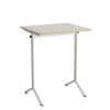 Bord Atlas 1130, 700x600mm, lyddæmpende eg højtrykslaminat, hvidt stel
