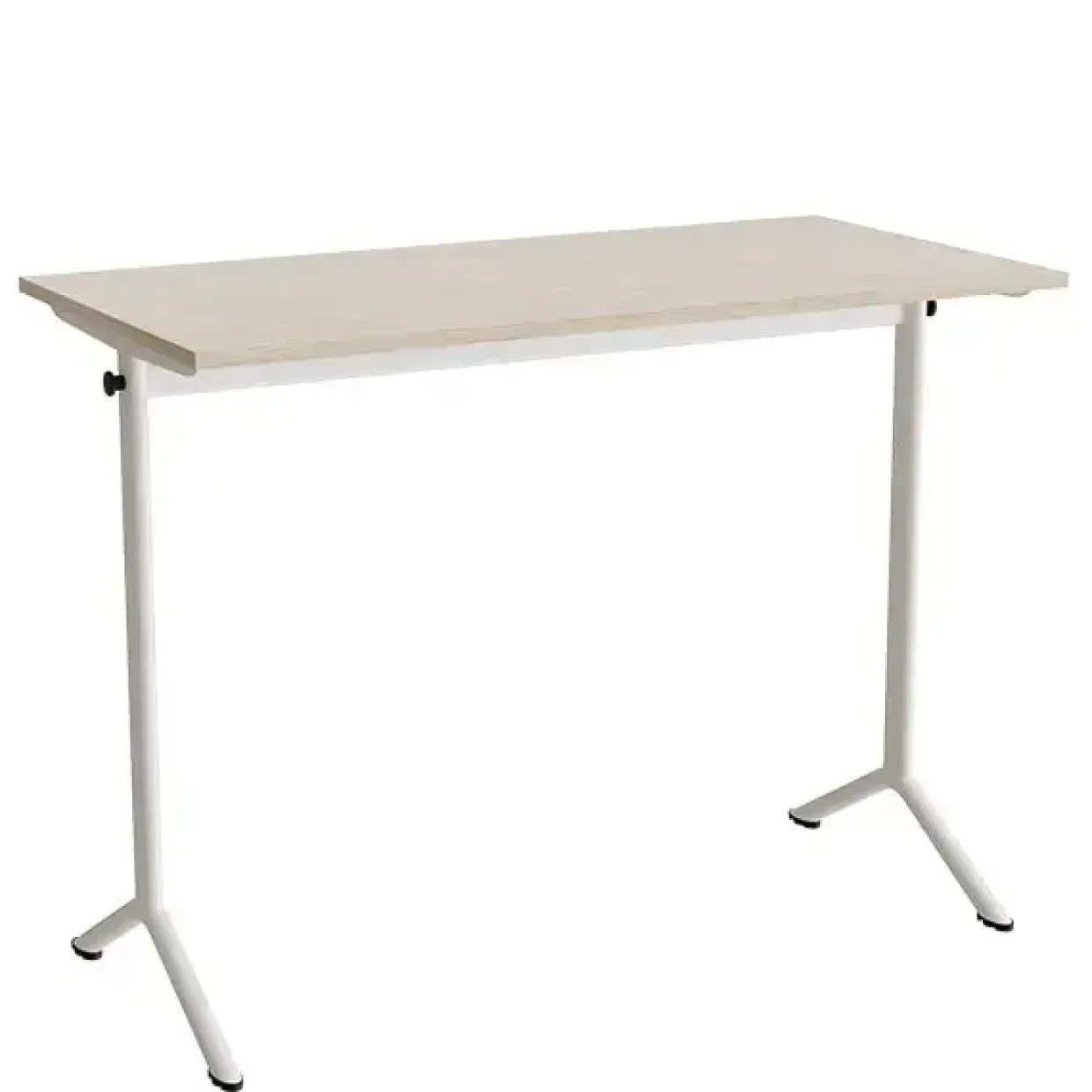 Bord Atlas 1130, 1200x600mm, lyddæmpende eg højtrykslaminat, hvidt stel