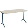 Bord Atlas 1130, 1400x700mm, lyddæmpende eg højtrykslaminat, blåt stel