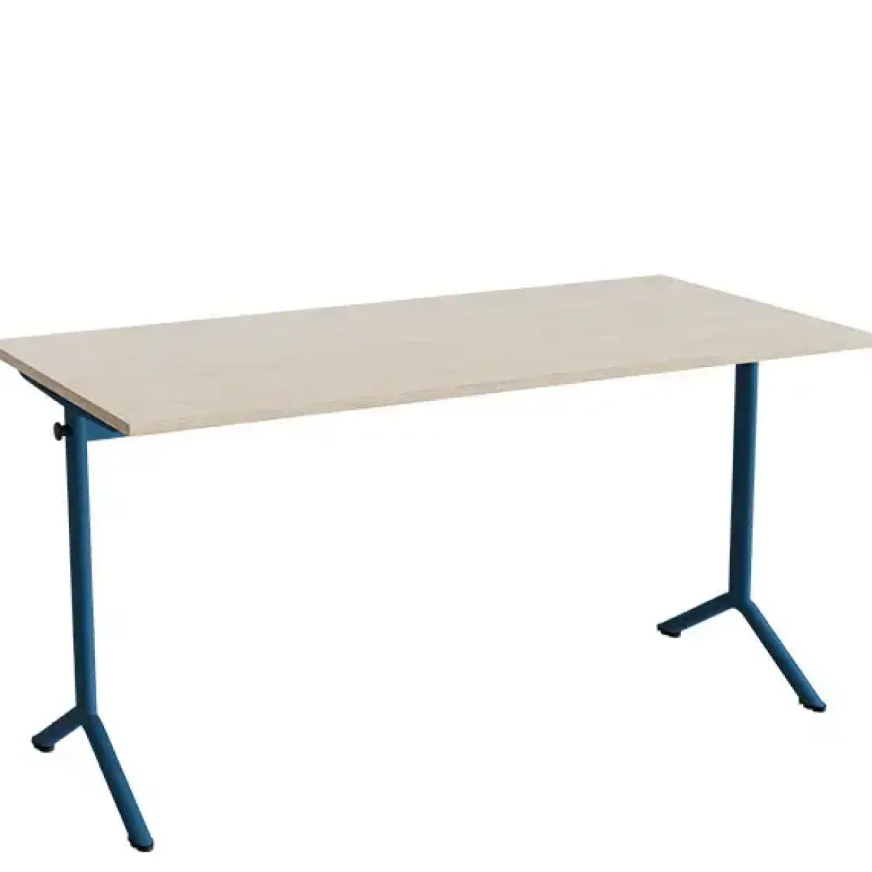 Bord Atlas 1130, 1400x700mm, lyddæmpende eg højtrykslaminat, blåt stel