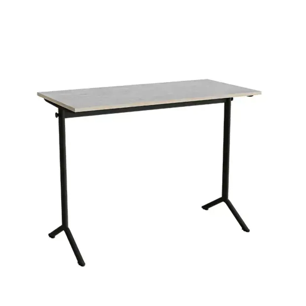 Bord Atlas 1130, 1200x600mm, lys grå, lyddæmpende linoleum, sortolivent stel
