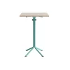 Bord Atlas 1133 700x700x1080mm, Hvidpigmenteret eg med turkis understel