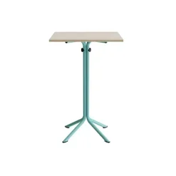 Bord Atlas 1133 700x700x1080mm, Hvidpigmenteret eg med turkis understel