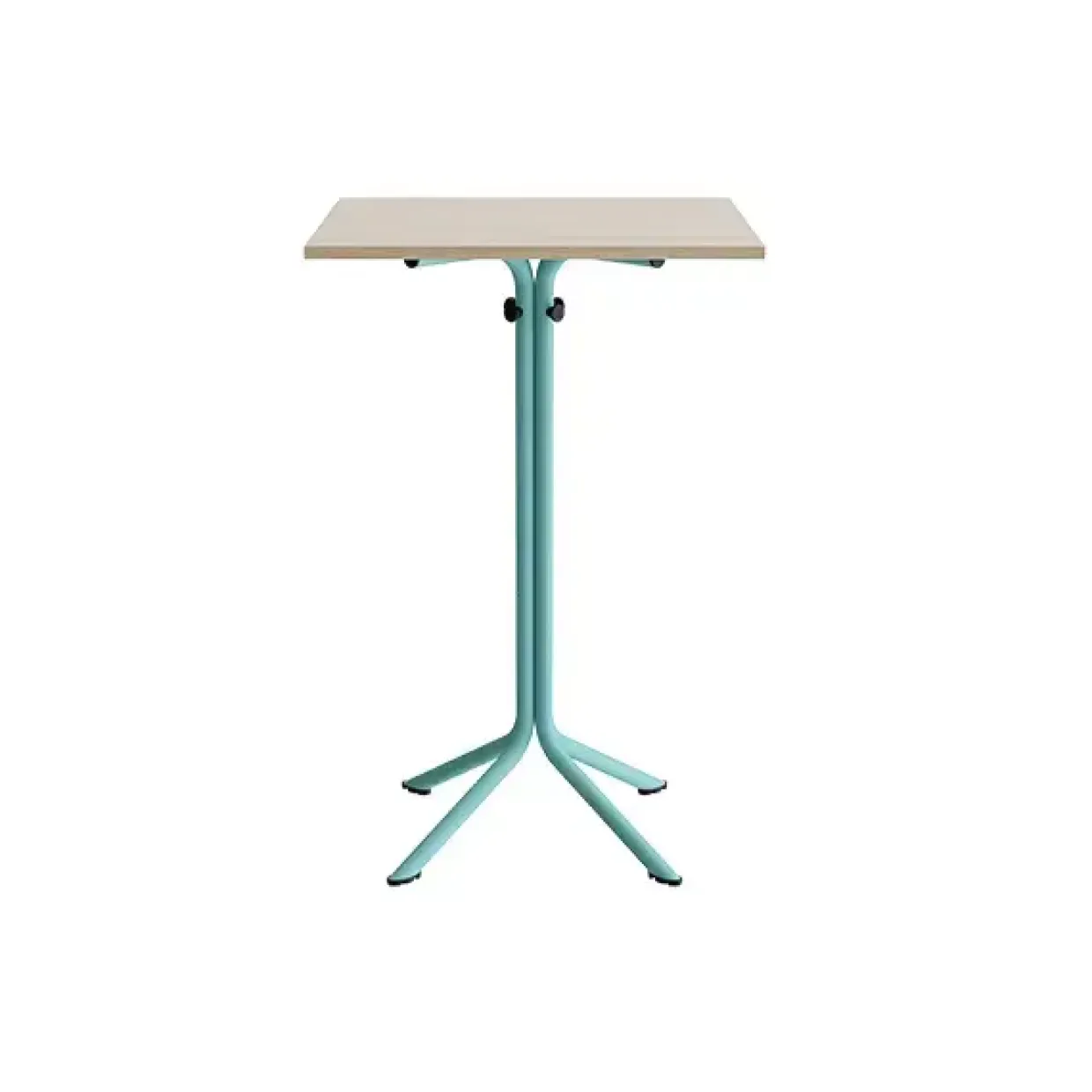 Bord Atlas 1133 700x700x1080mm, Hvidpigmenteret eg med turkis understel