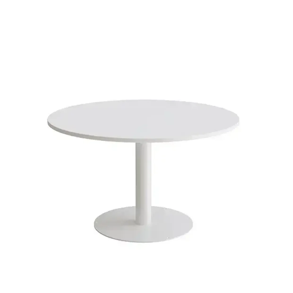 Bord Cirkum, Ø1200mm, højde 720 mm, hvid laminat med hvidt stel