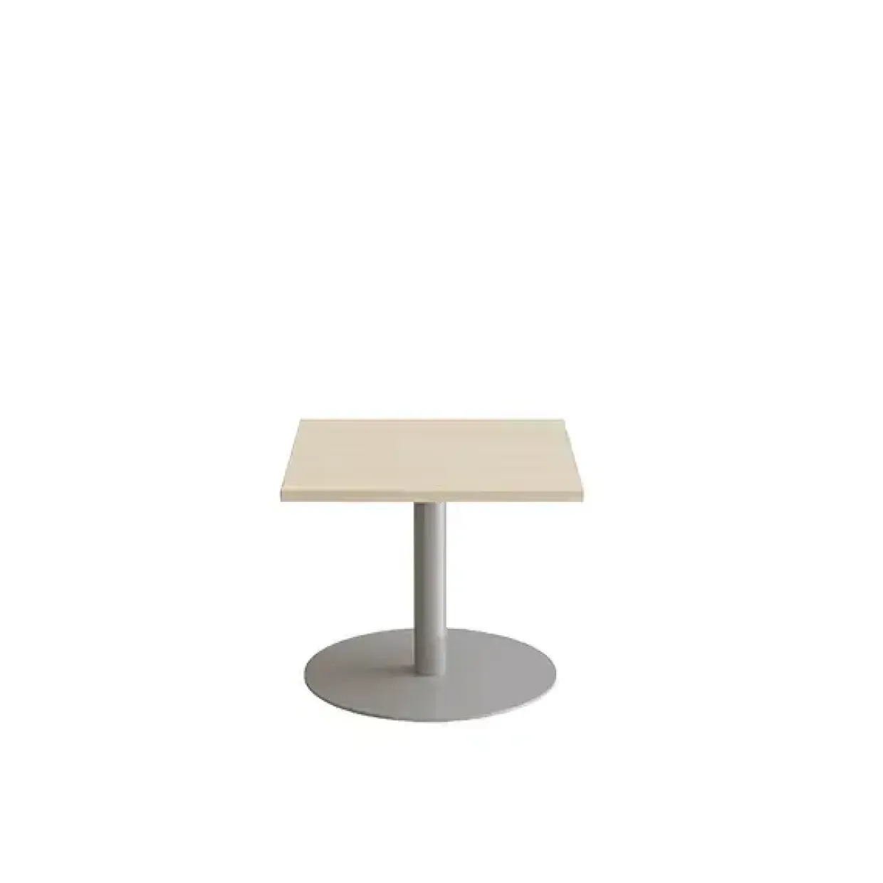 Bord Cirkum, 600x600mm, højde 500 mm, birk laminat med alugråt stel