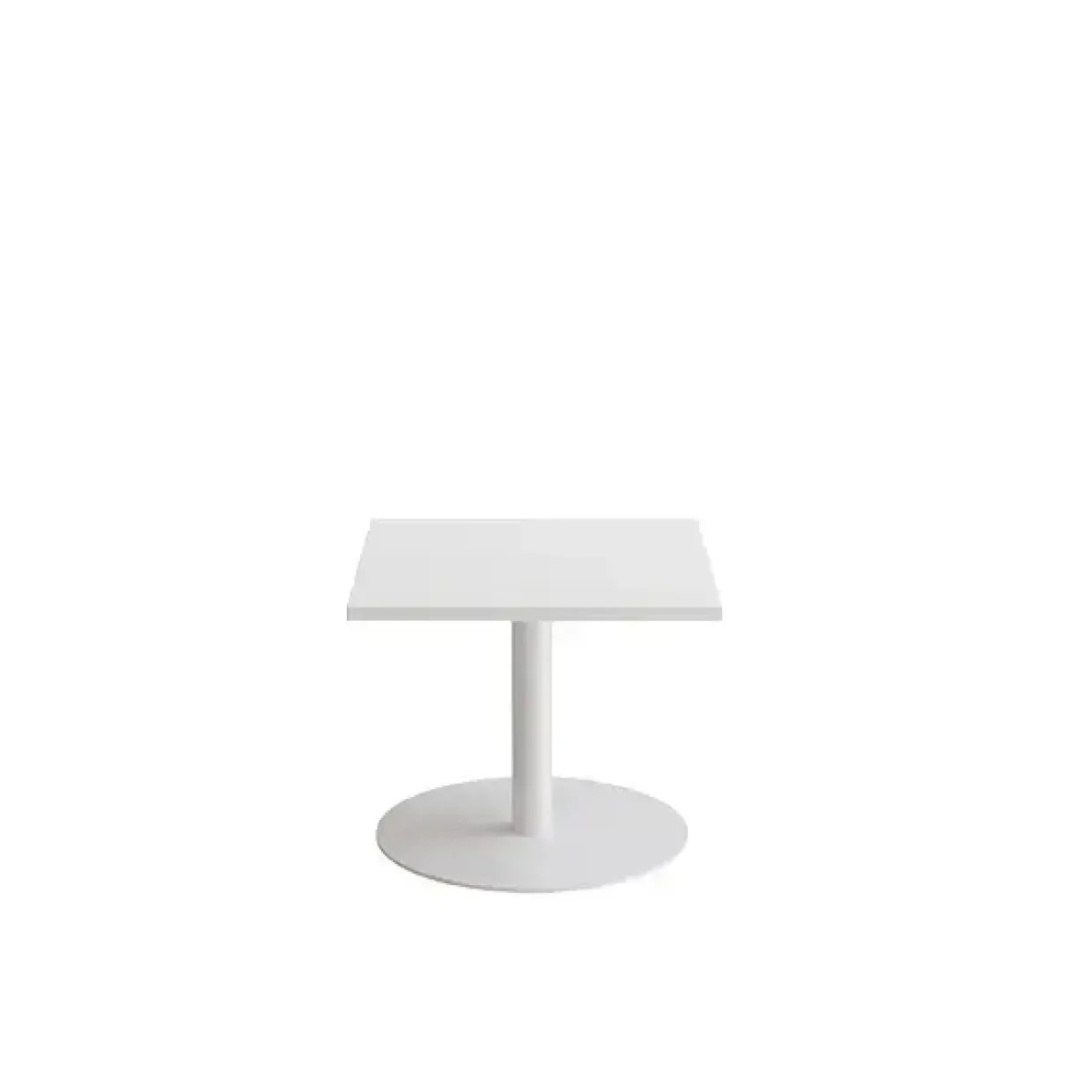 Bord - Cirkum 600x600 mm - Højde 500 mm - Hvid laminat/hvidt stel