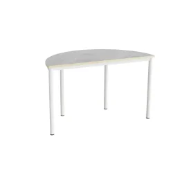 Bord Combi 209, L1200xB600xH720 mm, lys grå, lyddæmpende linoleum, hvid stel