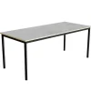Bord Combi 200, L1800xB800xH720 mm, lys grå, lyddæmpende linoleum, sort stel