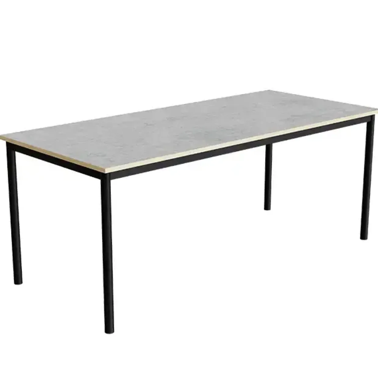 Bord Combi 200, L1800xB800xH720 mm, lys grå, lyddæmpende linoleum, sort stel