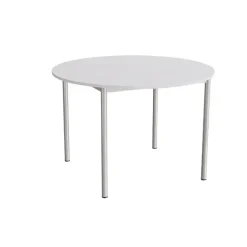 Bord Combi 206, Ø1200 mm, højde 800 mm, grå laminat på alugråt stel