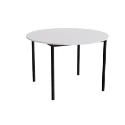 Bord Combi 206, Ø1200 mm, højde 800 mm, grå laminat på sort stel