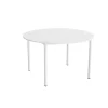Bord Combi 206, Ø1200 mm, højde 720 mm, lydabsorberende hvid laminat på hvidt stel