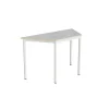 Bord Combi 195, trapezformet, L1200/600xB520xH720 mm, lys grå, lyddæmpende linoleum, hvid stel