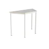 Bord Combi 195, trapezformet, L1200/600xB520xH900 mm, lys grå, lyddæmpende linoleum, hvid stel