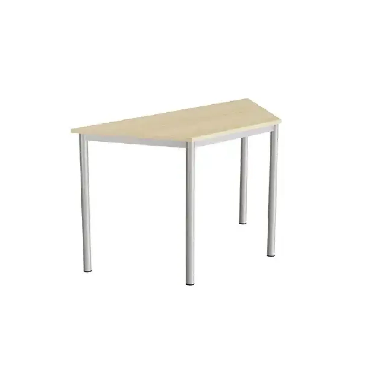 Bord Combi 195, trapezformet, 1200/600x520 mm Højde 720 med birk laminat, alu stel