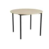 Bord Combi 206, Ø1200xH900 mm, beige, lyddæmpende linoleum, sort stel