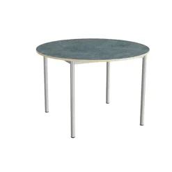 Bord Combi 206, Ø1200xH800 mm, mørk grå, lyddæmpende linoleum, alugråt stel