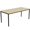 Bord Combi 200, 1800x800 mm Højde 720 mm Lyddæmpende birk laminat på sort stel
