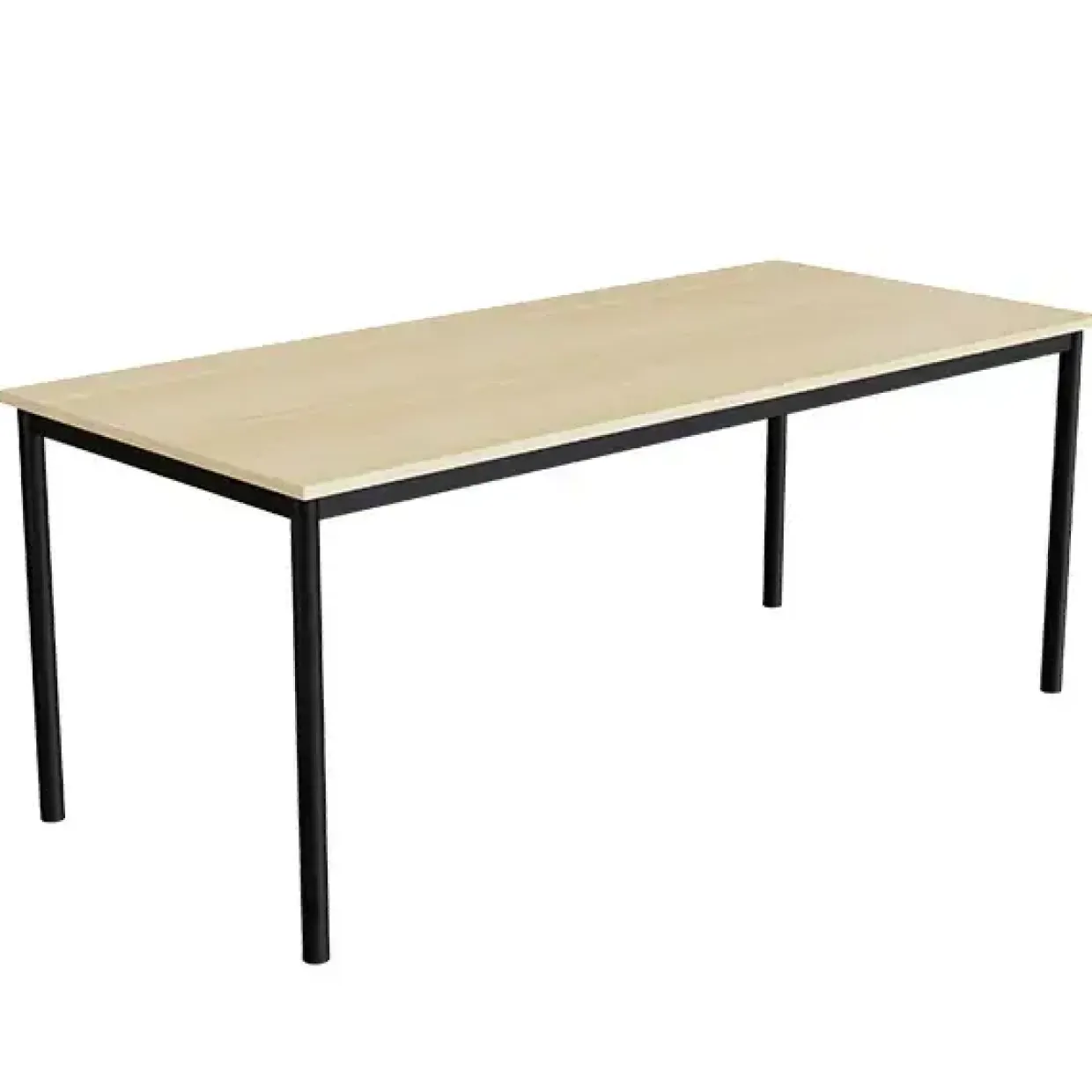 Bord Combi 200, 1800x800 mm Højde 720 mm Lyddæmpende birk laminat på sort stel