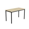Bord Combi 200, 1200x600 mm Højde 720 mm Lyddæmpende birk laminat på sort understel