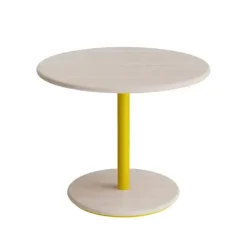 Bord Donut, Ø700 mm, højde 570 mm, hvidpigmenteret ask på gult understel