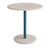 Bord Donut, Ø700 mm, højde 720 mm, hvidpigm. ask på azurblåt understel