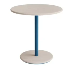 Bord Donut, Ø700 mm, højde 720 mm, hvidpigm. ask på azurblåt understel