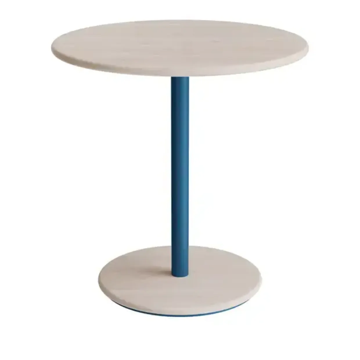 Bord Donut, Ø700 mm, højde 720 mm, hvidpigm. ask på azurblåt understel