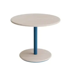 Bord Donut, Ø700 mm, højde 570 mm, hvidpigm. ask på azurblåt understel