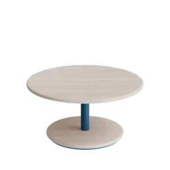 Bord Donut, Ø700 mm, højde 350 mm, hvidpigm. ask på azurblåt understel