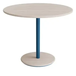 Bord Donut, Ø900 mm, højde 720 mm, hvidpigm. ask på azurblåt understel
