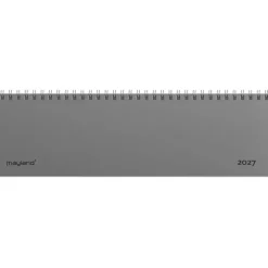 Bordkalender dag-uge - 308x98mm - Spiral - Højformat - PP-plast - Grå - 2027 - Mayland - 27130000