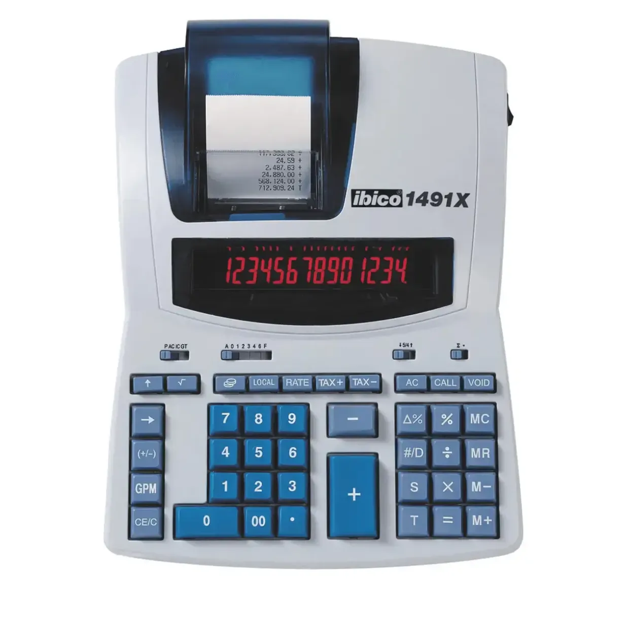 Bordlommeregner med strimmel Rexel Ibico Professional 1491X Strimmelregner