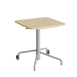 Bord Smile 110, 650x650 mm, Birk laminat, Alu stel