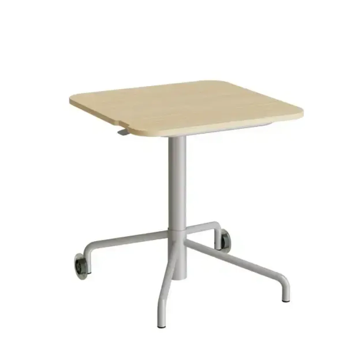 Bord Smile 110, 650x650 mm, Birk laminat, Alu stel