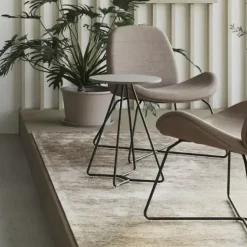 Bord Tilkka lys grå linoleum, sort stel