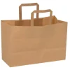 Bærepose 32x22x27cm 21 L 80 g m2 brun papir med hank - 250 stk