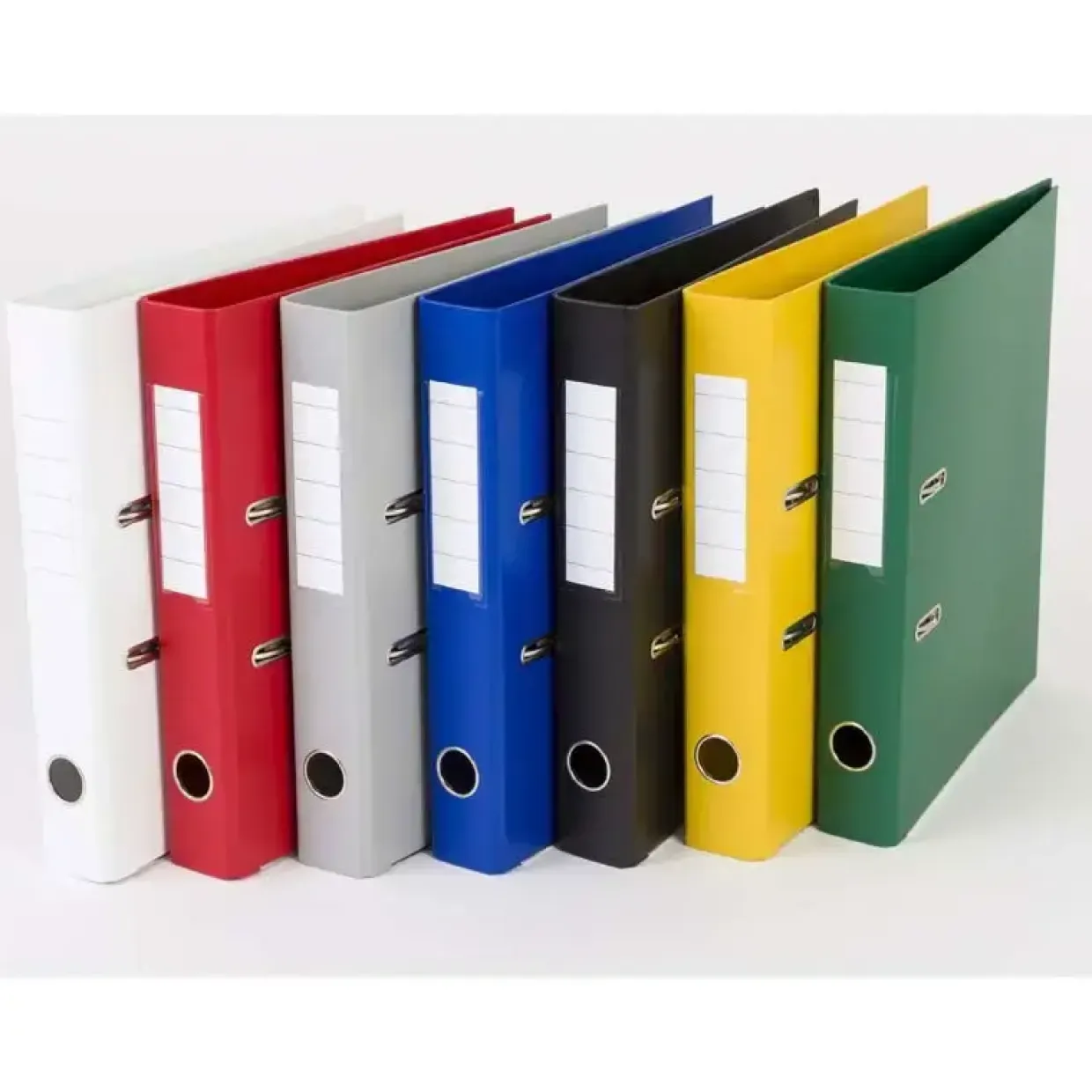 Brevordner Q-Line gul A4 metalskinne 50mm ryg - 10 stk