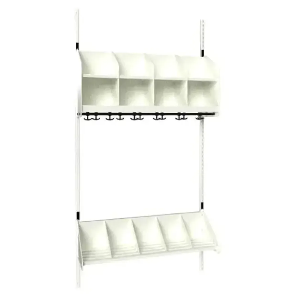 Børnegarderobe BST Kombination A, Startsektion 4 pladser B 1000 mm, hvid