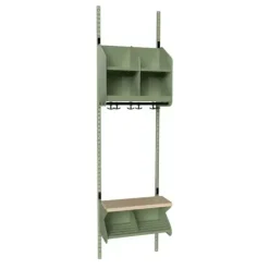 Børnegarderobe BST Kombination C, Startsektion 2 pladser B 500 mm, grøn